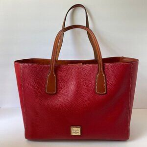 Dooney & Bourke, red pebbled leather, Ashton Tote
